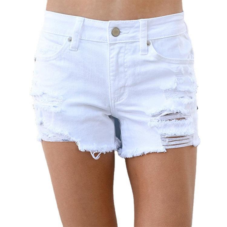 Maxime High Waist Fringe Wide-leg Denim Shorts - MAXIME