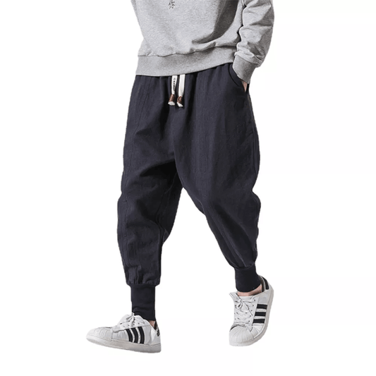 Men Solid Elastic Waist Streetwear Joggers - MAXIME