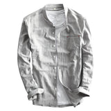 Slim-fit Cotton And Linen Style Small Shirt Men - MAXIME