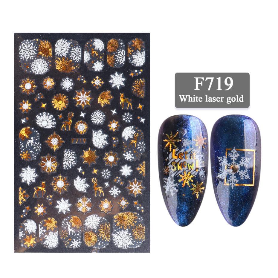 3D Christmas Series Two-color Golden Thin Stickers Nail Art Design Nail Art Stickers - MAXIME