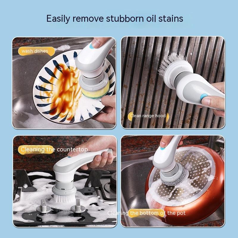 Electric Cleaning Brush 4 In 1 Spinning Scrubber Handheld Electric Cordless Cleaning Brush Portable - MAXIME