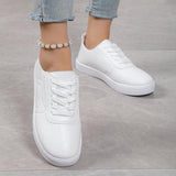 Lace Up Casual Comfortable White Shoes - MAXIME