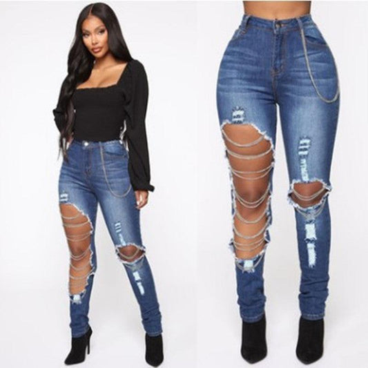 Casual Simple Ripped Jeans - MAXIME