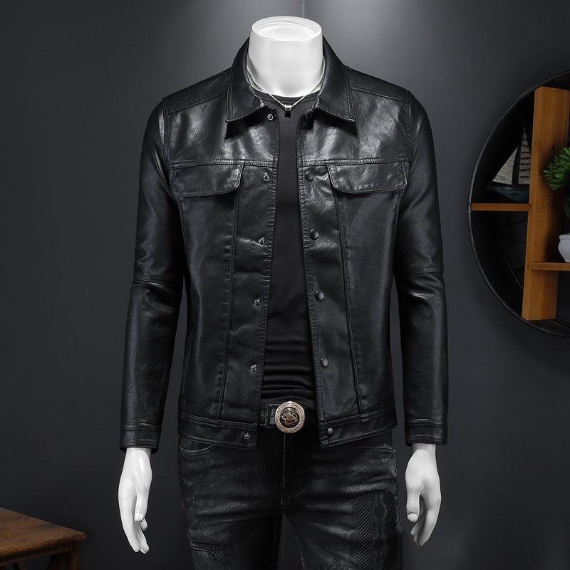 Men's Long-sleeved Leather Coat - MAXIME