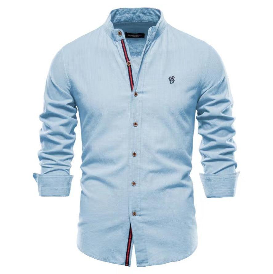 Men's Cotton And Linen Casual Long Sleeve Shirt - MAXIME