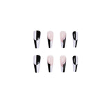 Simple Black And White Color Matching Long Nails Removable Nail Tip - MAXIME