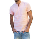 Cotton Linen Men's Short Sleeve Shirt - MAXIME