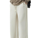 Straight Drooping Fleece-lined Pants - MAXIME