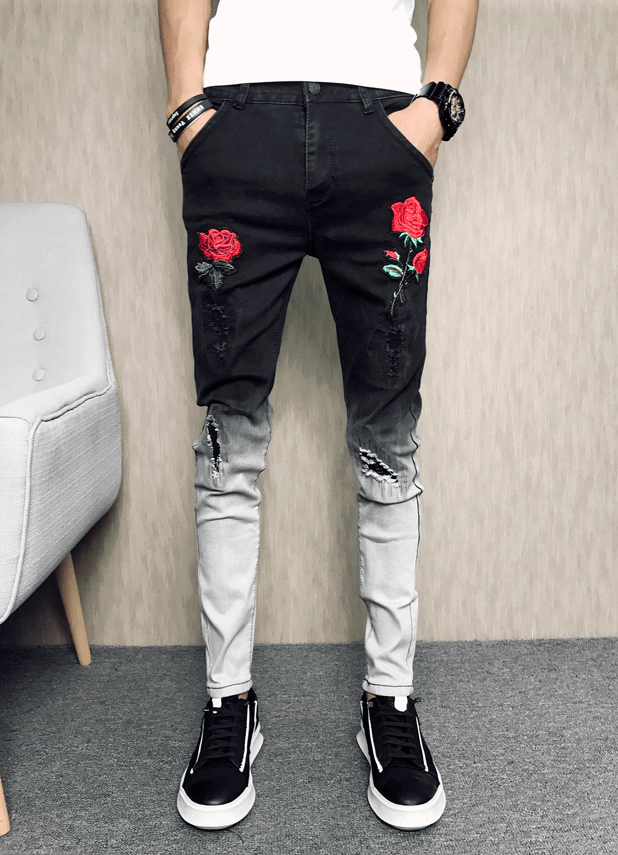 Maxime Black Feet Pants Rose Jeans - MAXIME