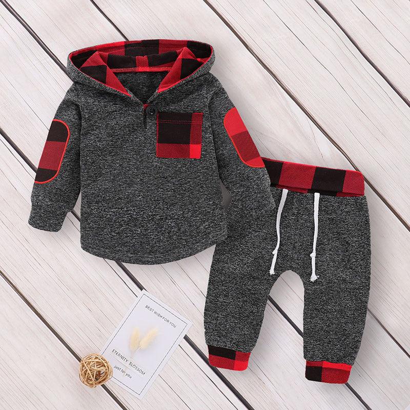 Multicolor Plaid Plush Hoodie suit - MAXIME