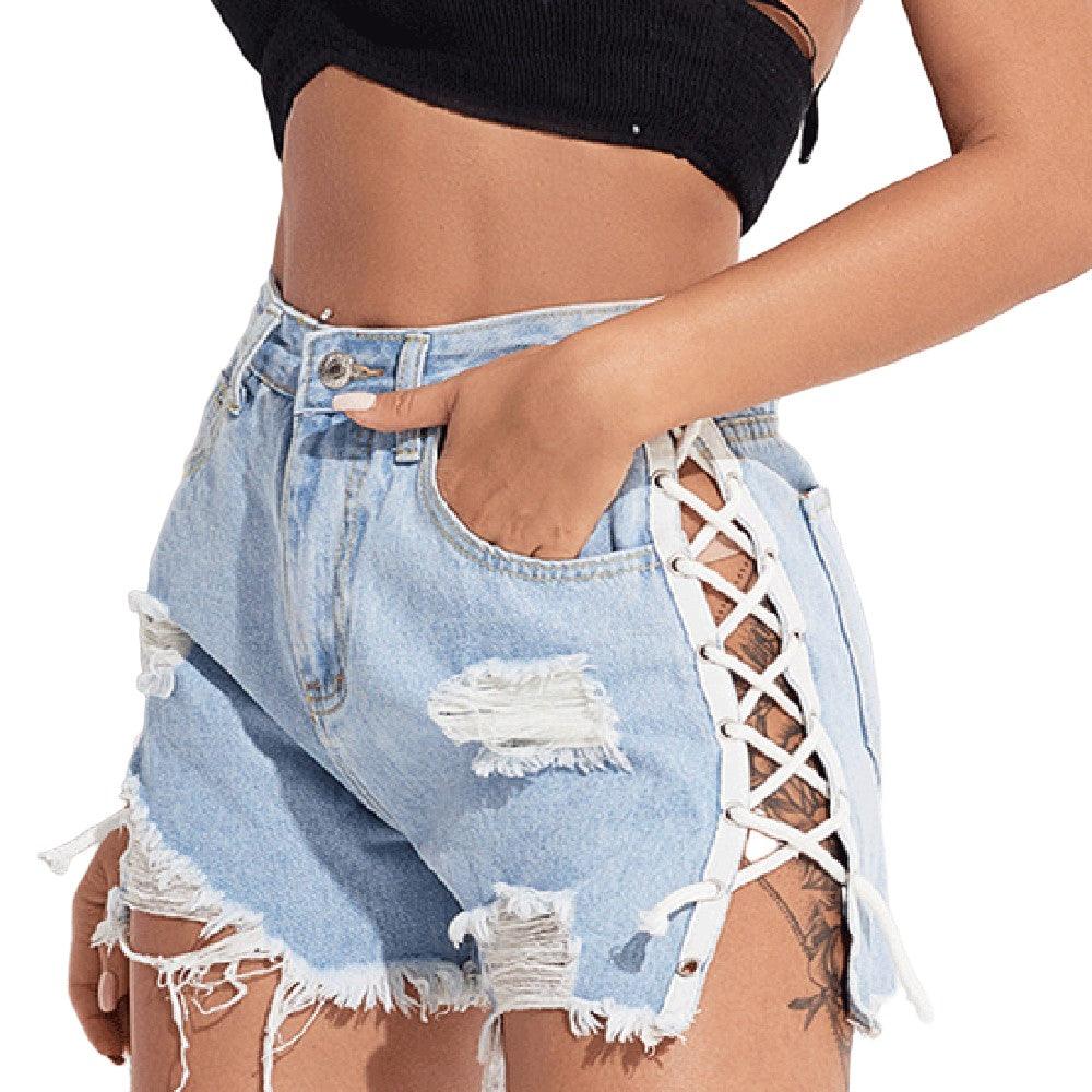 Slim-fit High Waist Denim Shorts - MAXIME