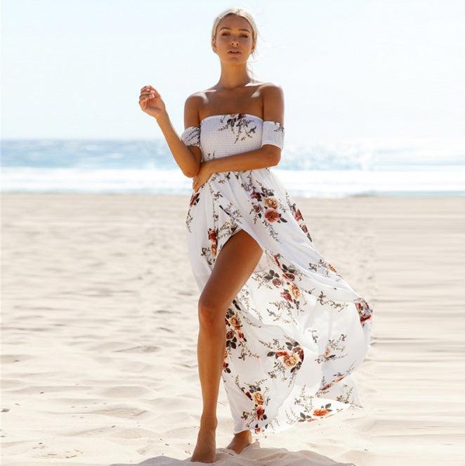 Women Off shoulder beach summer dresses - MAXIME