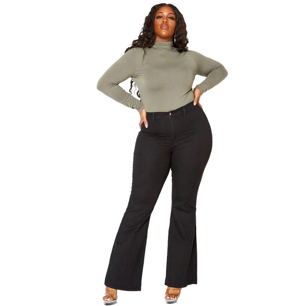 Slim Fit Wide Leg Plus Size Flare Jeans - MAXIME