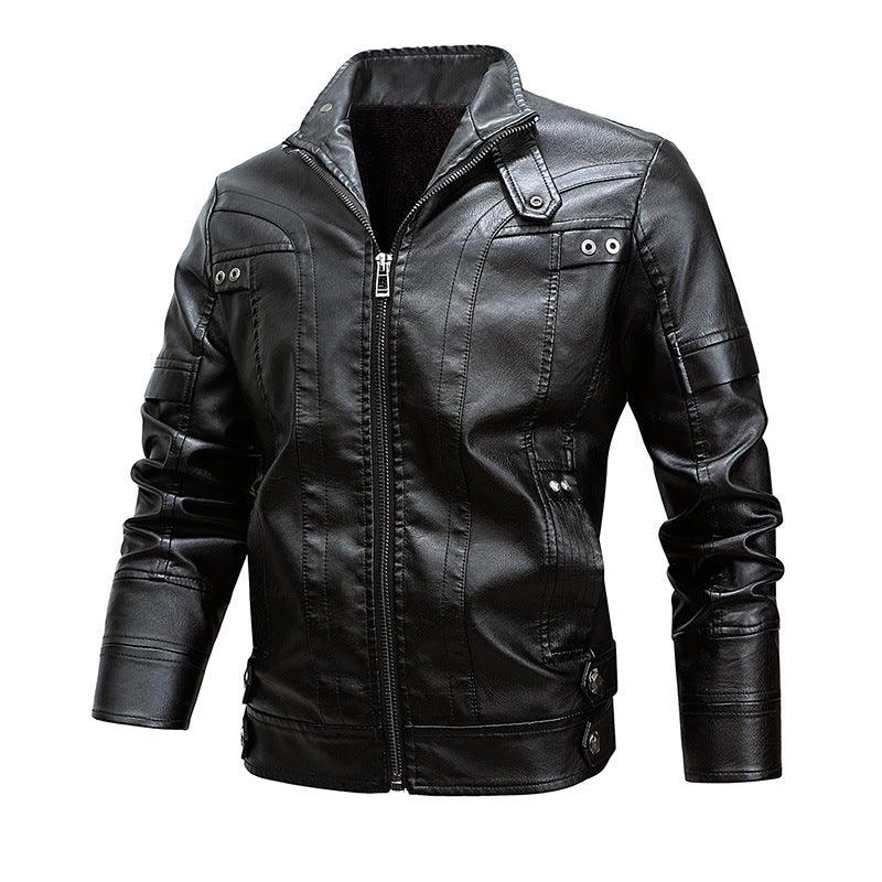 Men's Loose Lapel Leather Coat - MAXIME