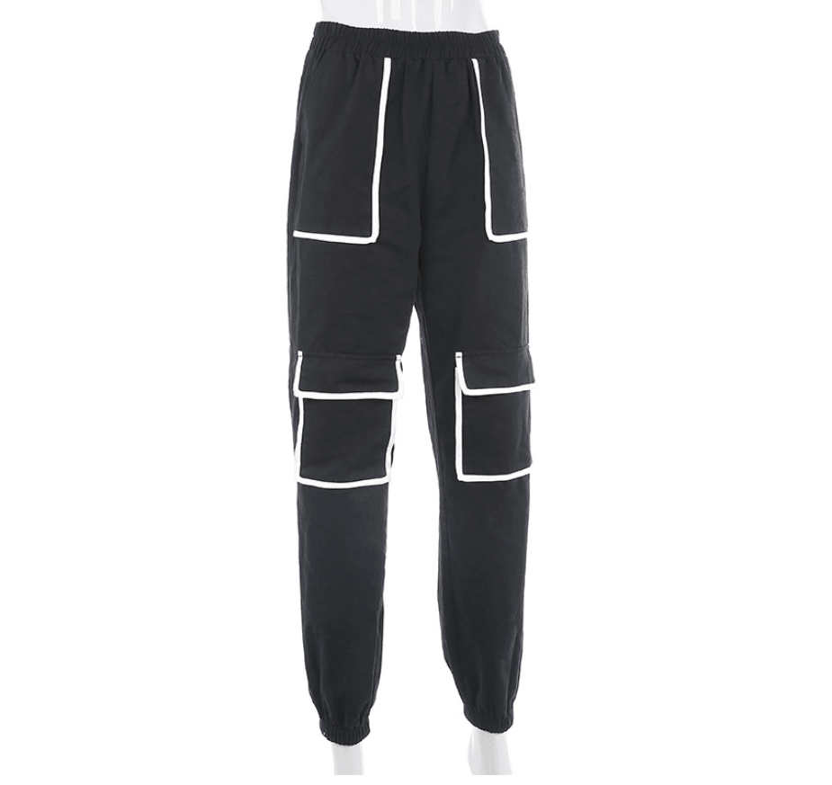 White Stripe Cargo Pants - MAXIME