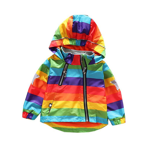 Kids Rainbow Hooded Coat - MAXIME