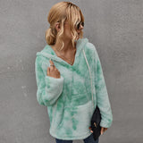 Tie-Dye Hooded Thick Sweater