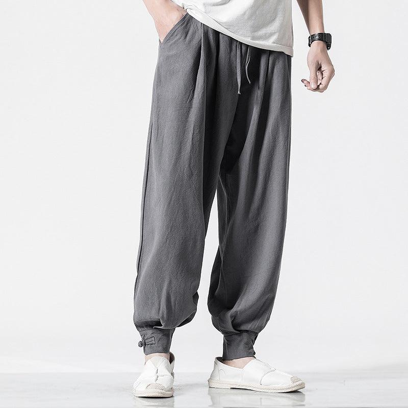 Linen casual trousers loose harem pants - MAXIME