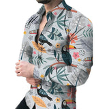 Men's Casual Long Sleeved Large Floral Shirt - MAXIME