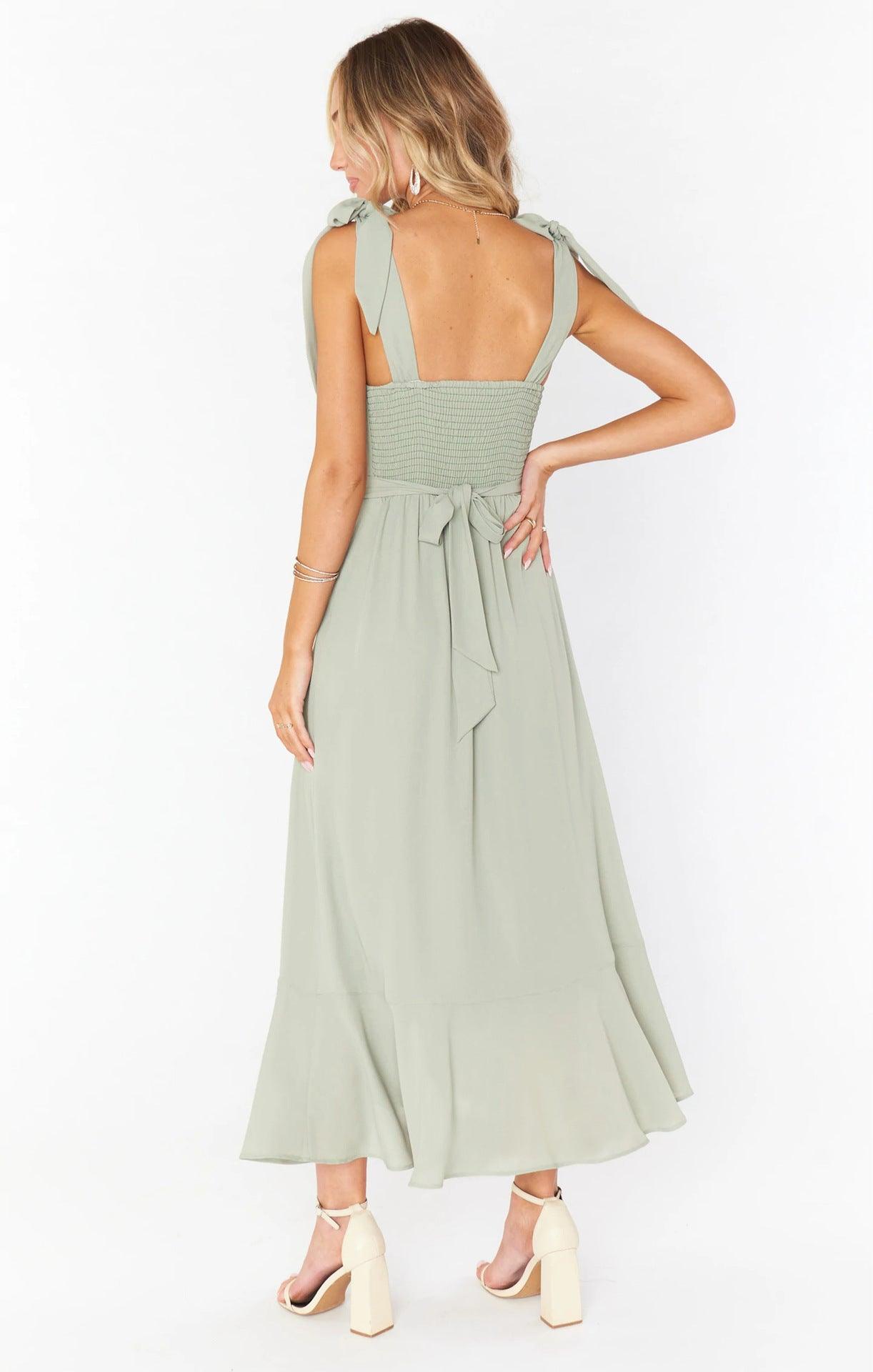 Women's Elegant Bridesmaid Square Neck Cocktail Party - MAXIME