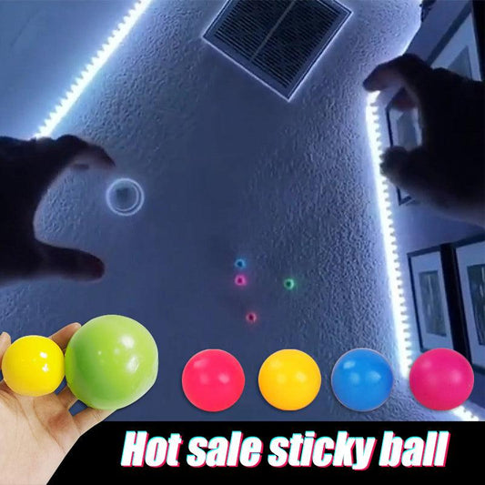 Stick Wall Ball Stress Relief Toys Sticky Squash Ball - MAXIME