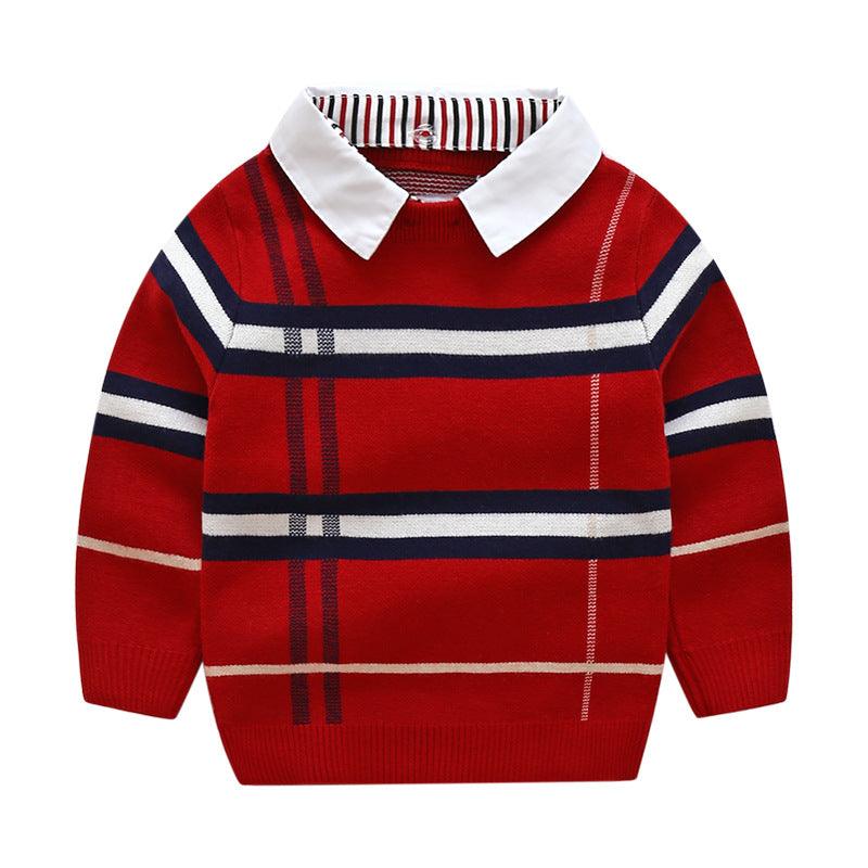 Boys plaid jacquard sweater - MAXIME