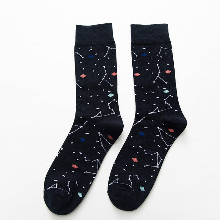 Geometry Pattern Funny Cotton Socks - MAXIME