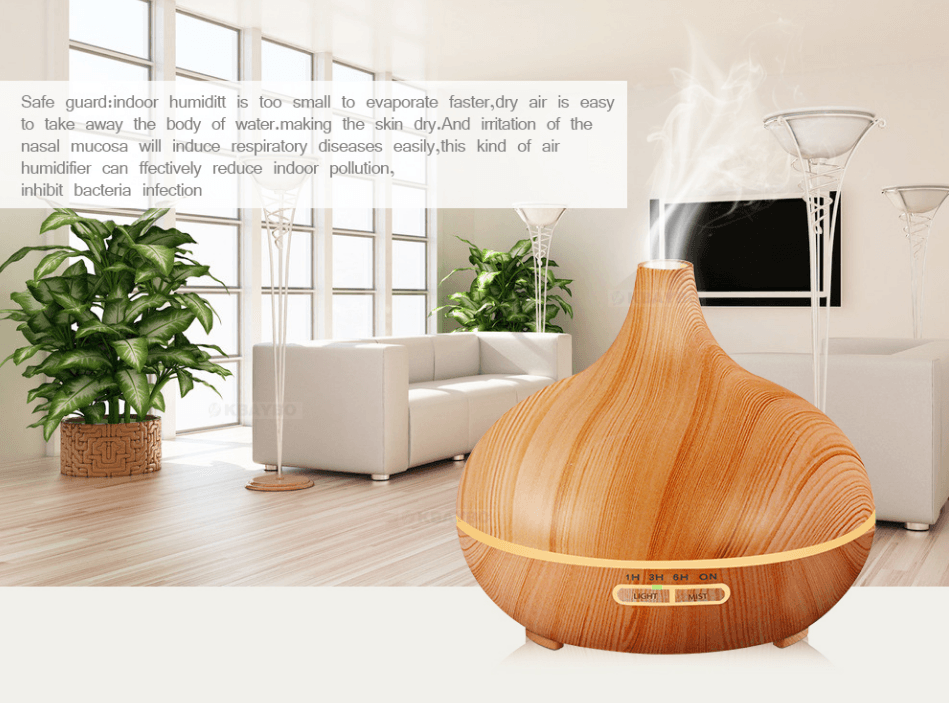 Ultrasonic Aroma Diffuser Humidifier Wood Grain - MAXIME