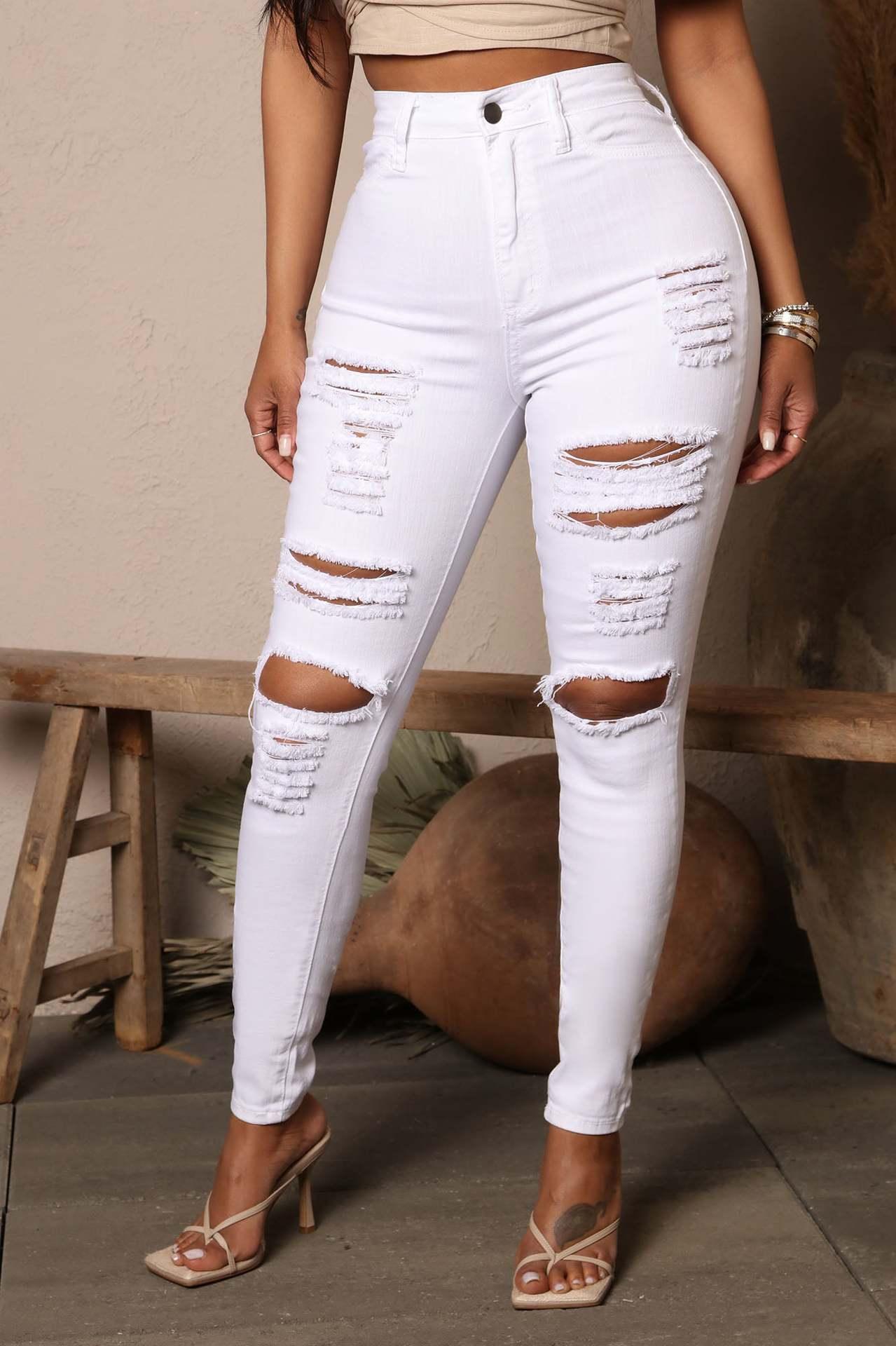 Stretch Ripped Jeans Women's - MAXIME