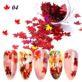 Gradient Maple Leaf Nail Sequins - MAXIME