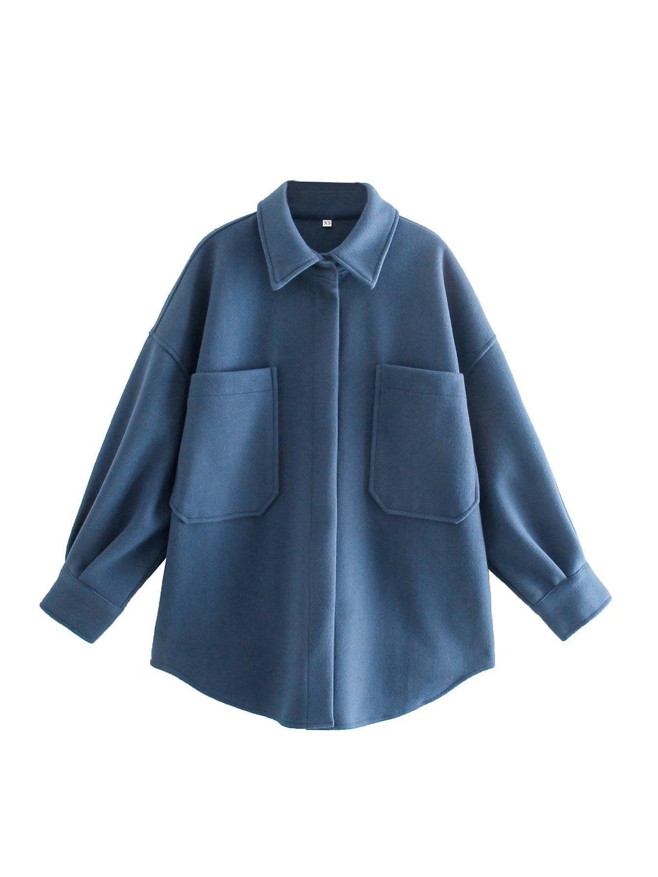 Woolen Shirt Top Spring Winter New Loose Coat - MAXIME