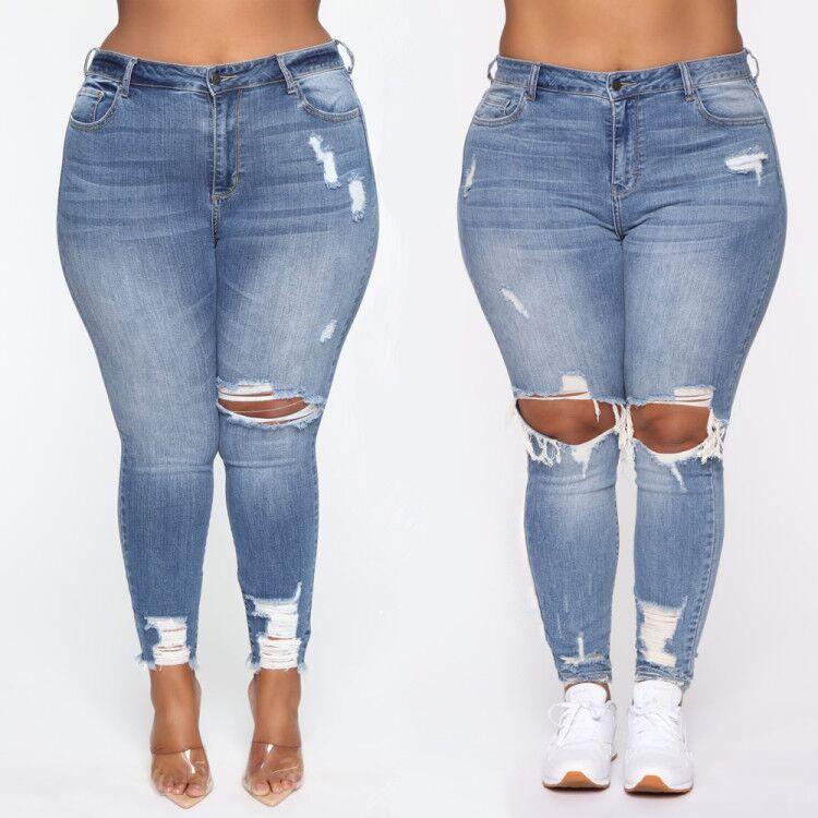 Stretch Ripped Women Plus Size Jeans Plus Size Jeans - MAXIME