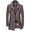 MAXIME scarf collar woolen men's long coat - MAXIME