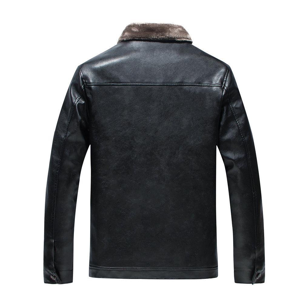 Men's Stand Collar Leather Jacket - MAXIME