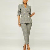 MAXIME Elegant Slim Plaid Business Suit - MAXIME