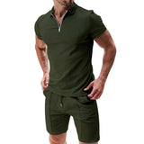 2Pcs Casual Solid Color T-shirt Set For Mens Clothing - MAXIME