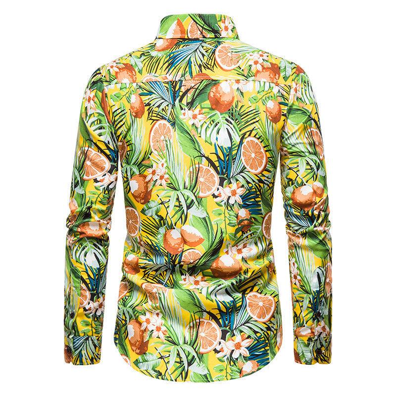 Mens Casual Long Sleeved Floral Shirt - MAXIME