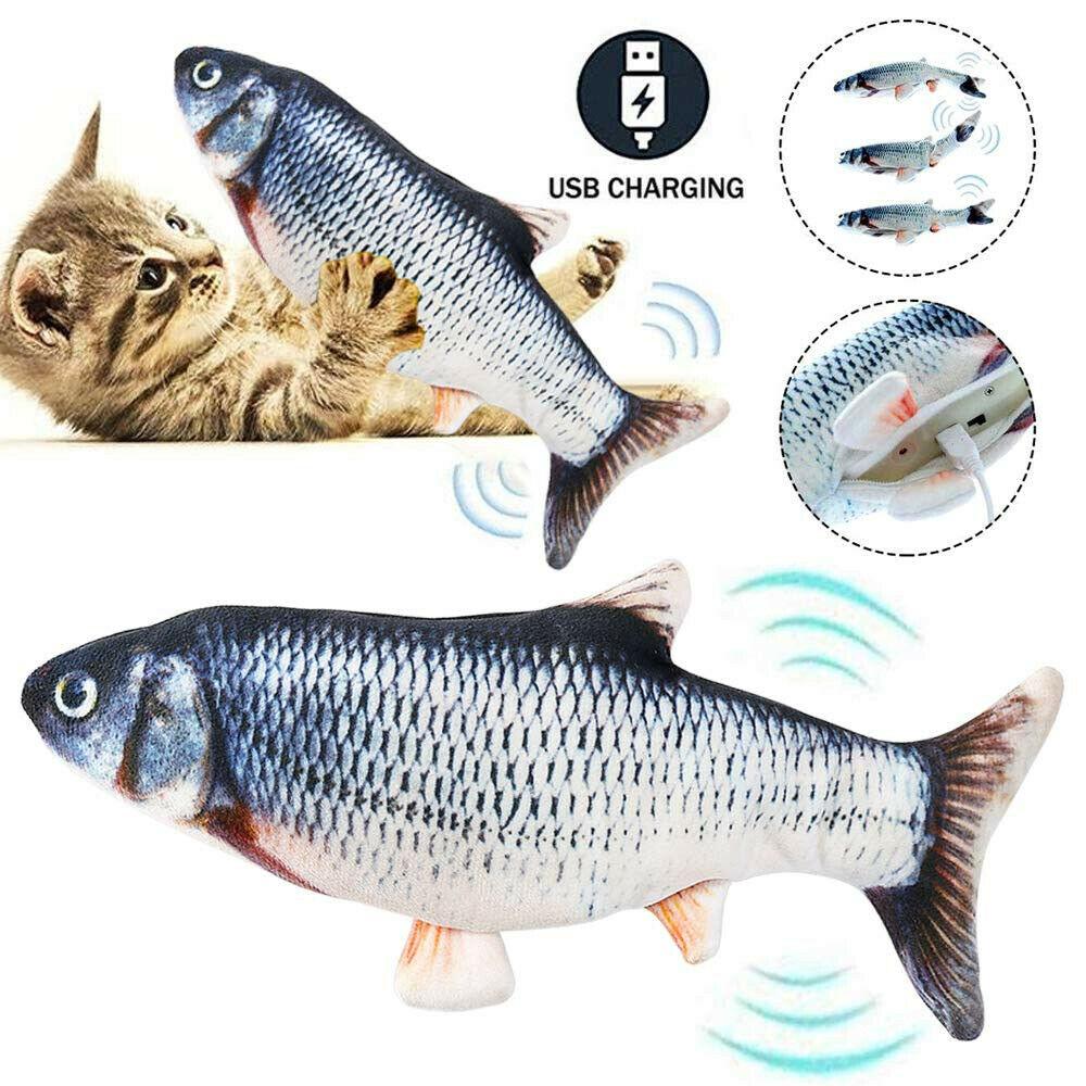 Electric Fish Cat Toy Realistic Interactive Kicker Jumping Dancing Kitten Toys - MAXIME