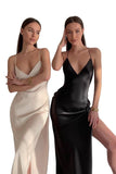 Satin Maxi Backless Split - MAXIME