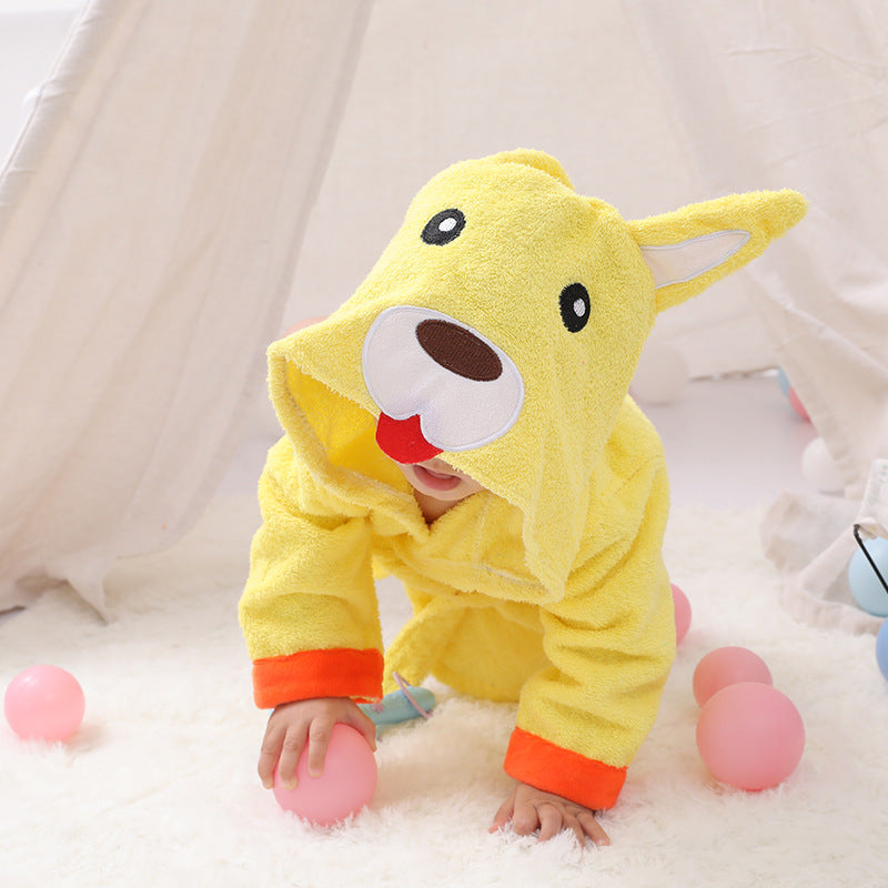 Cartoon Cute Animal Modeling Baby Bath Towels Baby Bathrobes Cotton Children's Bathrobes Baby Hooded - MAXIME