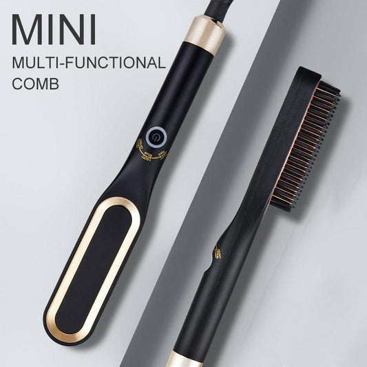 Mini Hair Straightener Brush Hot Comb Iron Ceramic - MAXIME