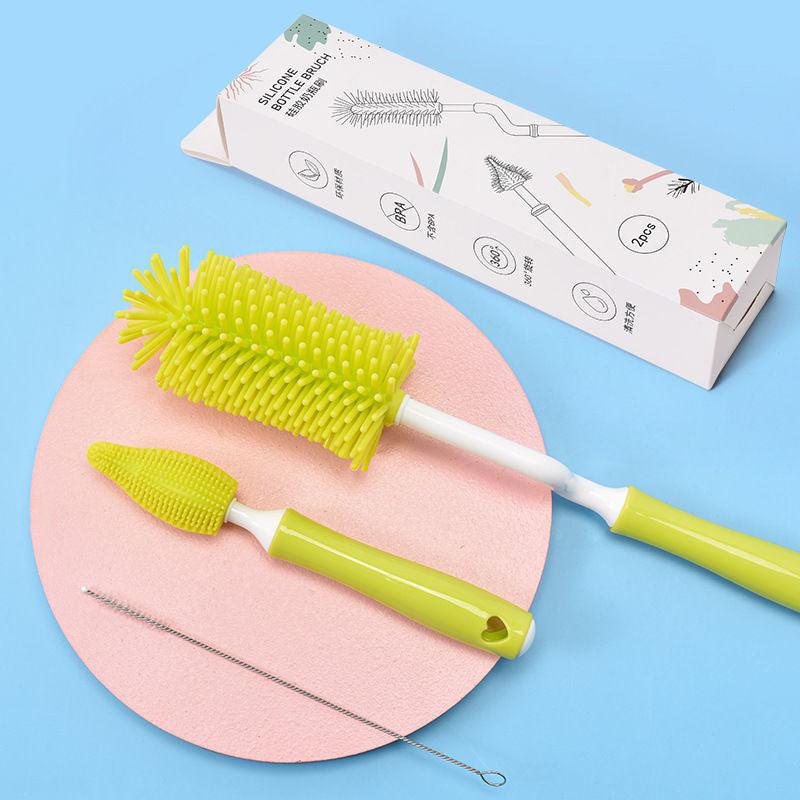 Baby Silicone Baby Bottle Brush Straw Scrubbing Baby Bottle Brush Cleaning - MAXIME