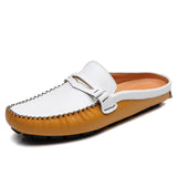 Men's Slippers, Men's Trendy, Summer Leather Half-Support Men - MAXIME