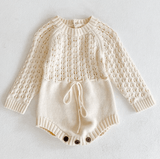 Girl Baby Knitted Hollow Waist Girdle Long Sleeves Harpy Dress Triangle - MAXIME