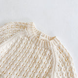 Girl Baby Knitted Hollow Waist Girdle Long Sleeves Harpy Dress Triangle - MAXIME