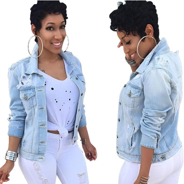 Denim Jacket Women's Clothing - MAXIME