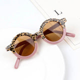 Children's Fashion Round Leopard Print Patchwork Shades - MAXIME