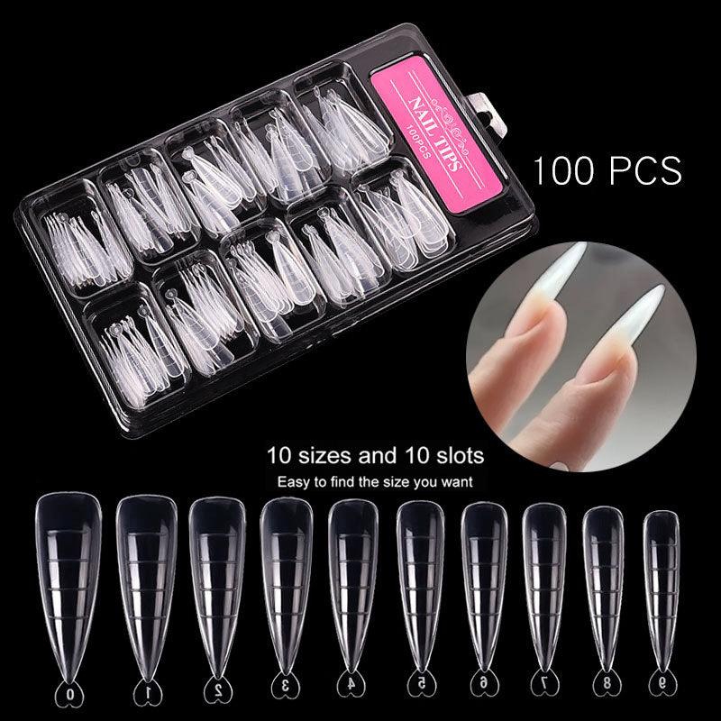 Nail Art Water Drop Pointed 100 Pieces Box Sheets with Scale - MAXIME