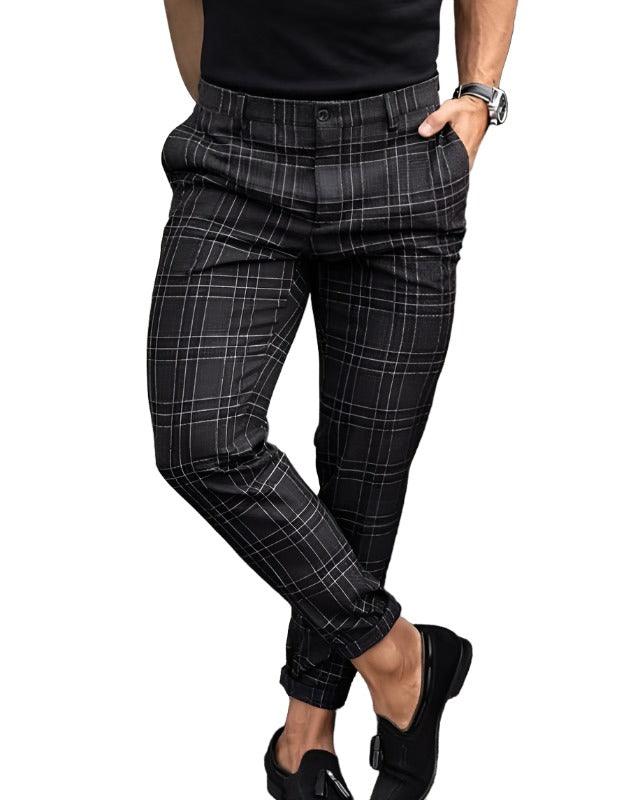 Plaid Men's Casual Trousers Loose - MAXIME