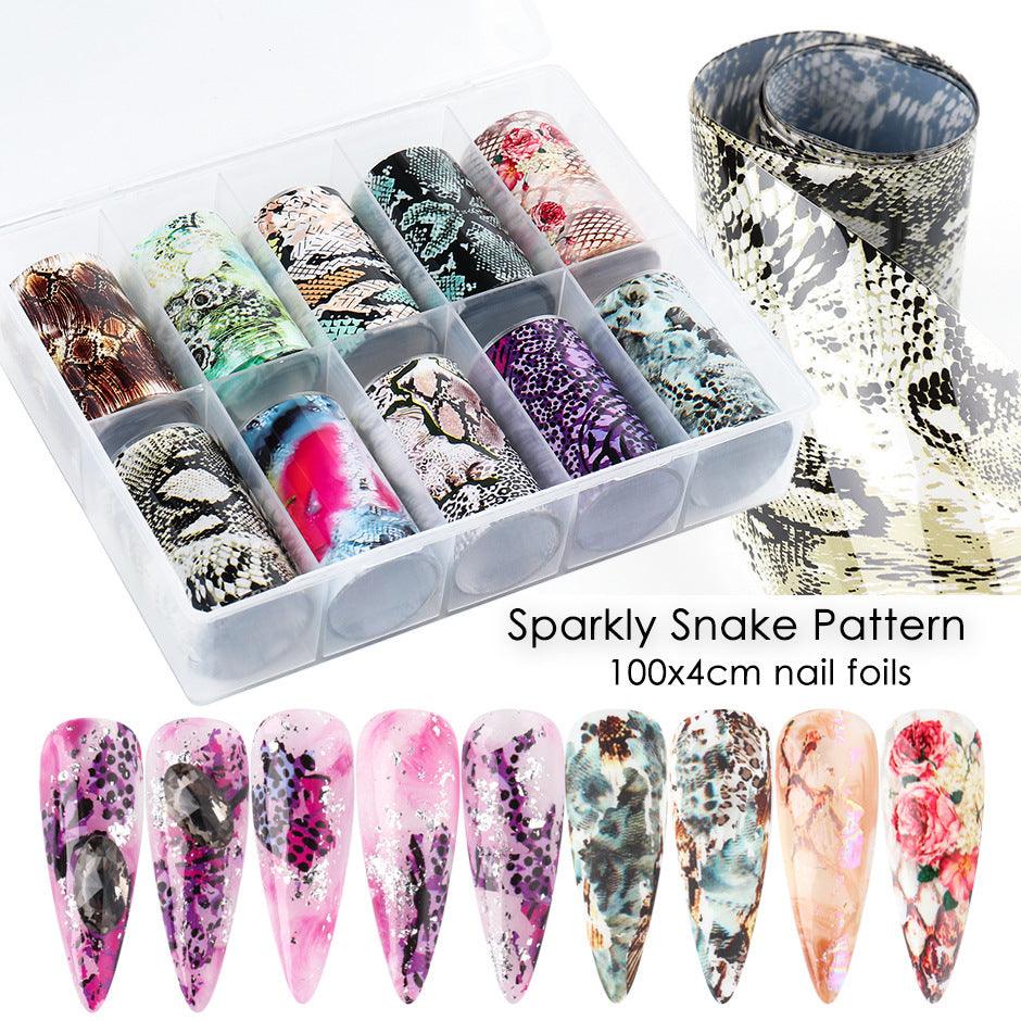 Nail Art Sticker Snake Skin Animal Grain Nail Star Paper Transfer Paper Laser Paper - MAXIME